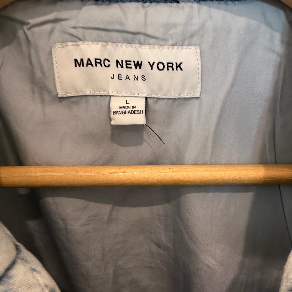 NWT Marc New York Quilted Denim Jacket Large Light Wash Western - Picture 4 of 4
